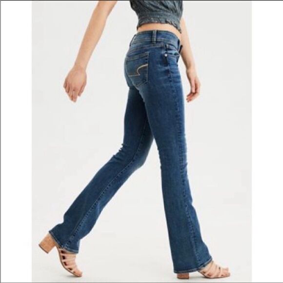 WOMEN’S AMERICAN EAGLE ORIGINAL BOOT STRETCH JEANS SIZE 4 SHORT - Picture 2 of 8